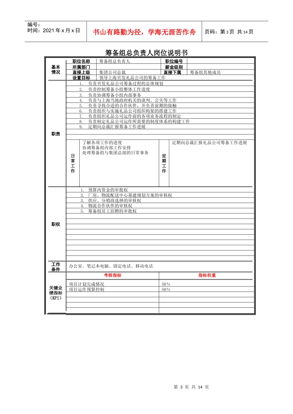 上海礼品筹备组岗位说明书_第3页