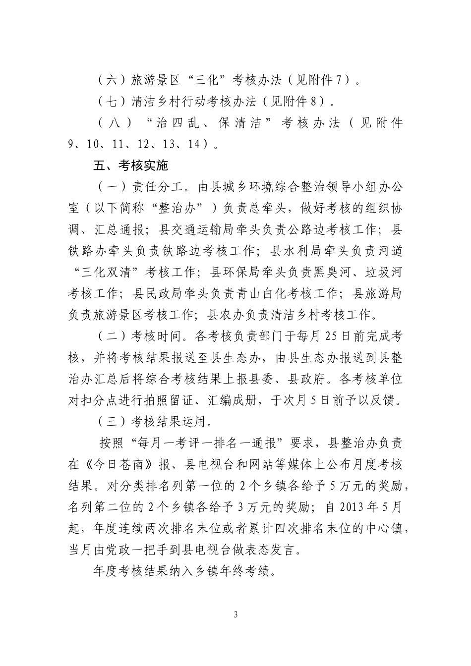人力资源-2022XXXX年度城乡镇环境综合整治考核办法5次_第3页