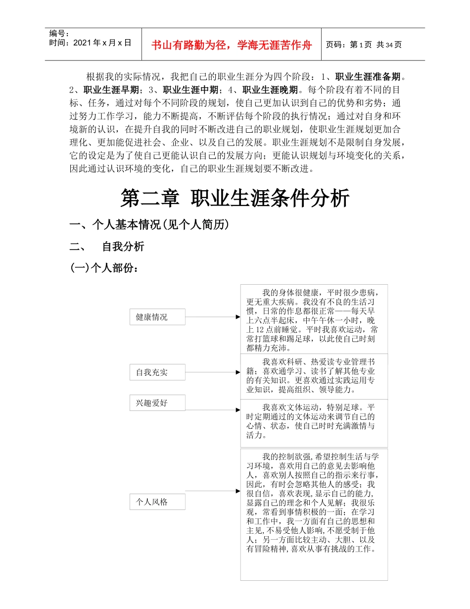 大学生职业规划书范本(丁海波)_第2页