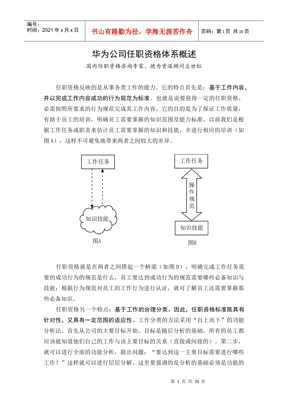华为任职资格管理体系概述(豆世红)_第1页