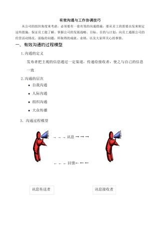 【管理技能】有效沟通与工作协调技巧