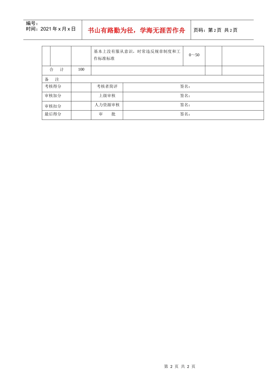 市场类人员考核表_第2页
