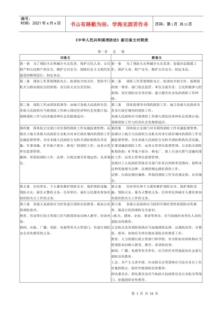 《中华人民共和国消防法》新旧条文对照表