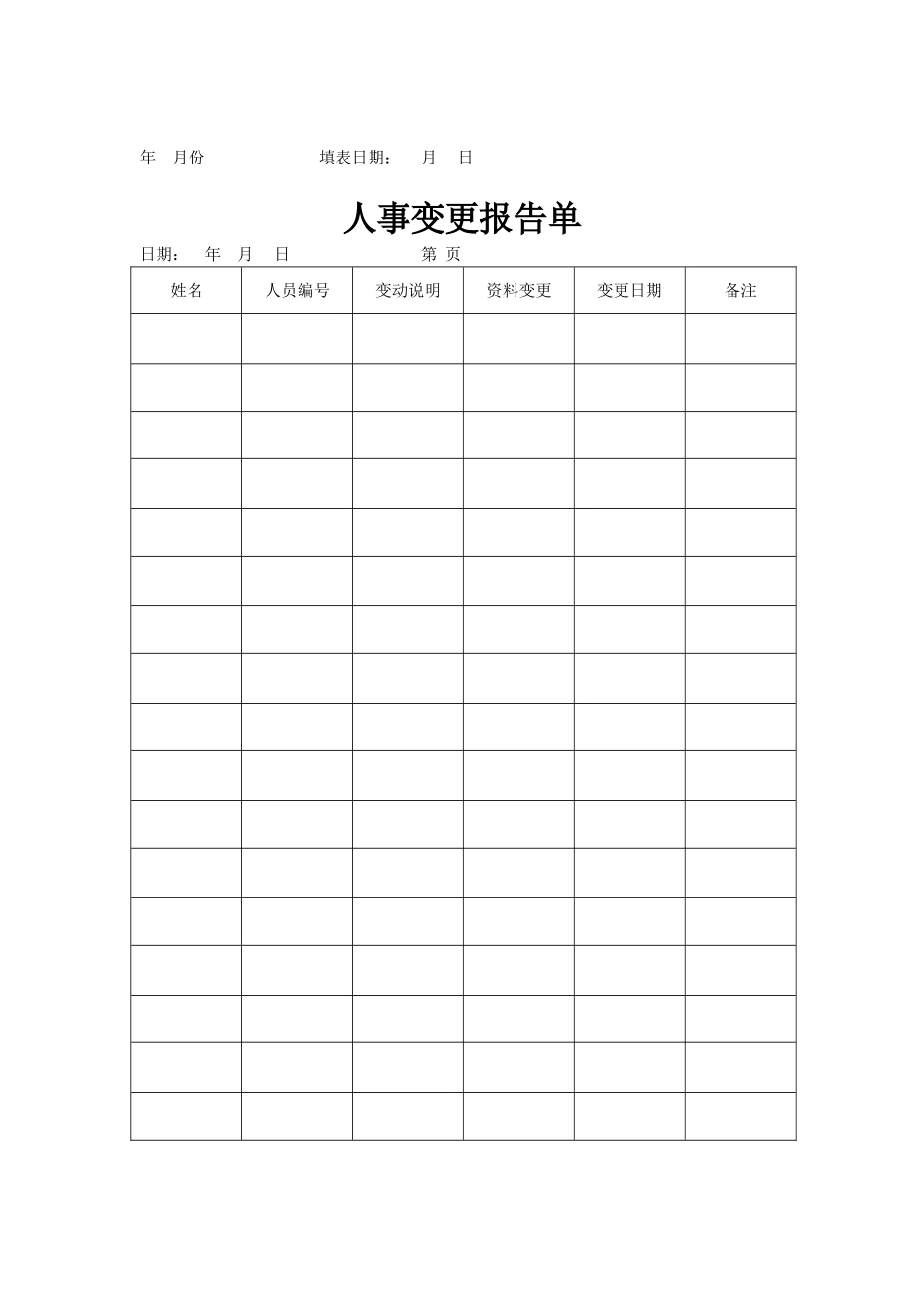 人事部门专用表格汇总_第2页