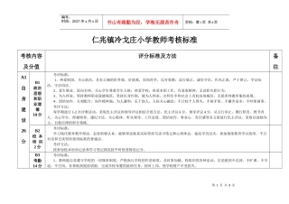 仁兆镇冷戈庄小学教师考核标准