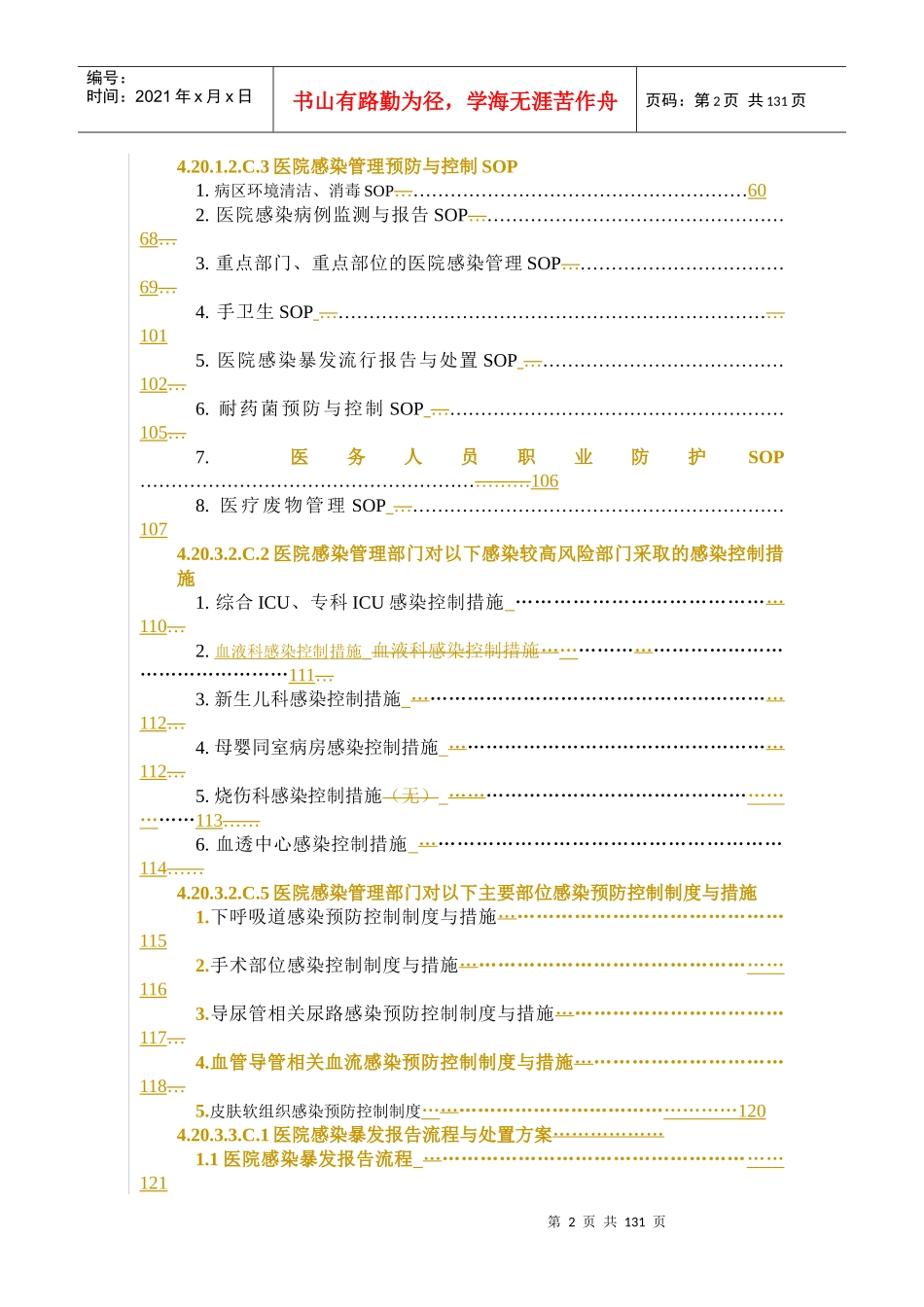 医院评审制度职责措施sop目录_第2页