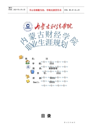 XX大学生职业规划