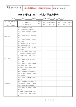 人力资源-2022XXXX年11月客服绩效考核表