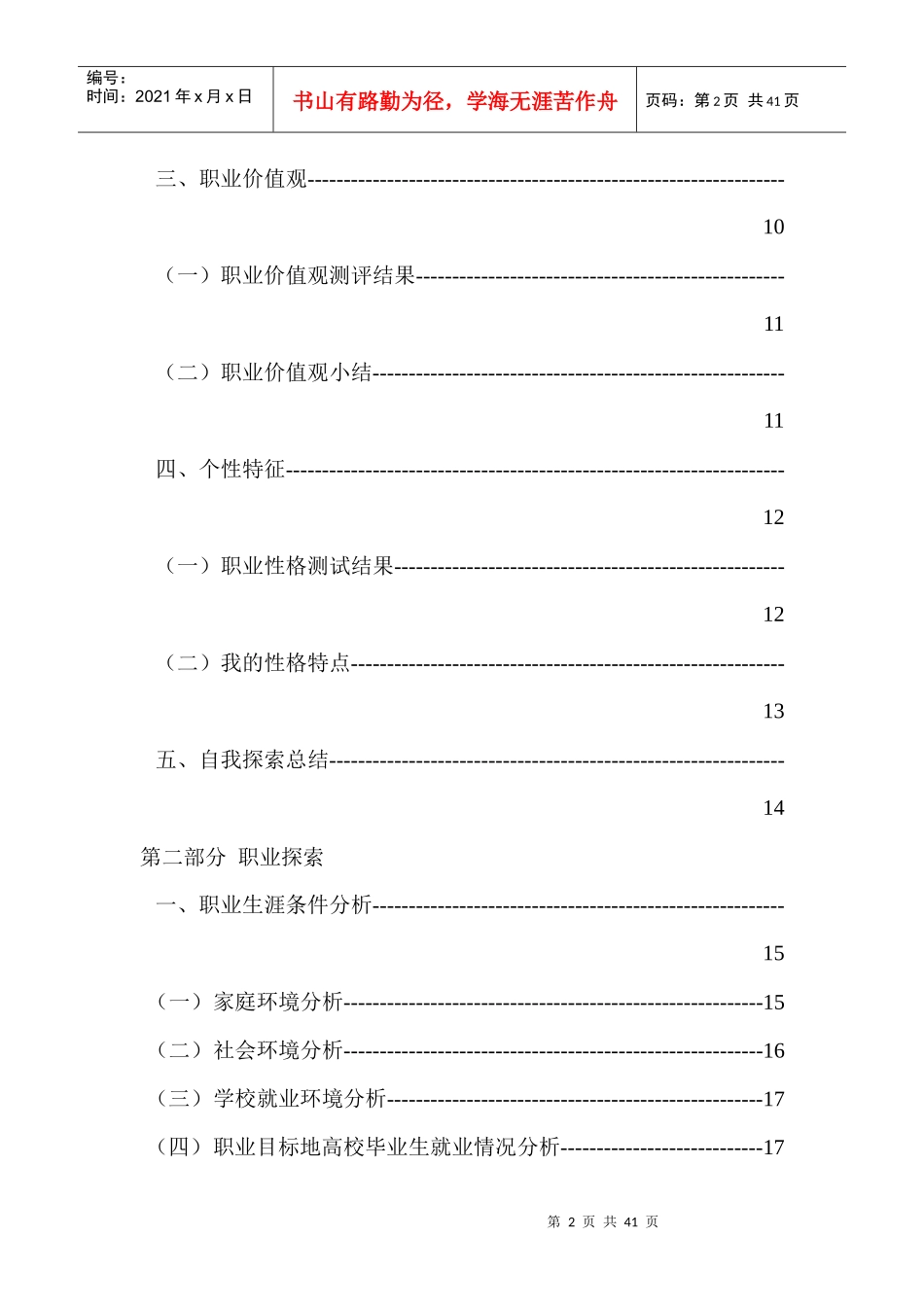 大学生职业生涯规划获奖报告(5)_第3页