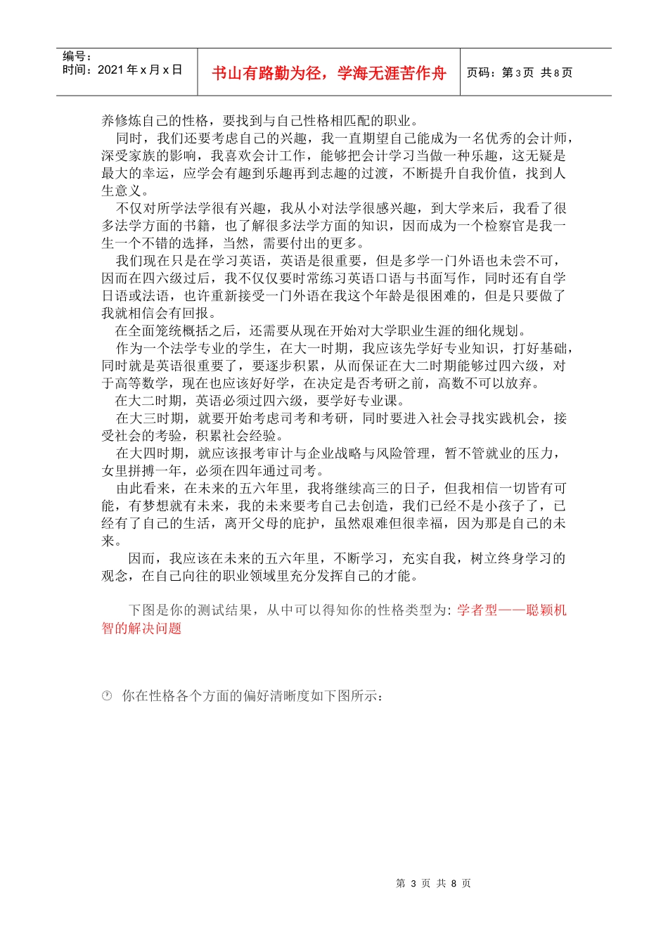 大学生职业生涯规划大一写_第3页