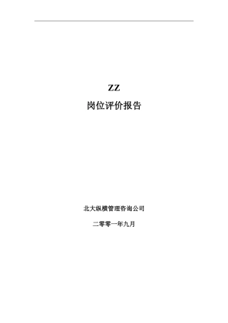 ZZ岗位评价报告(doc 17页)