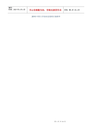 中国大学创业富豪榜百强榜单