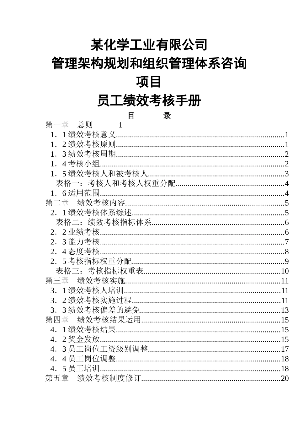 化工员工绩效考核手册_第1页