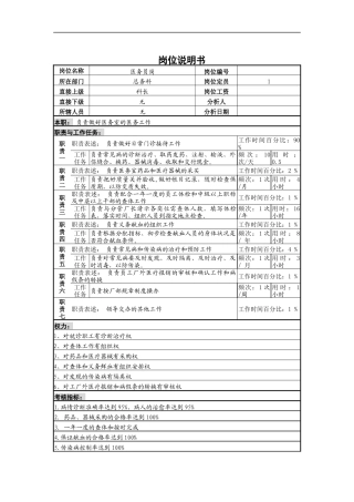 医务员岗位说明书