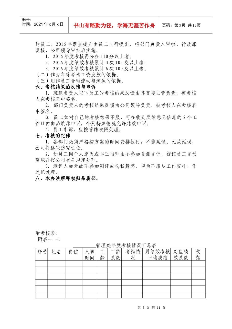 人力资源-20222016年终考核方案（附年终考核表）_第3页