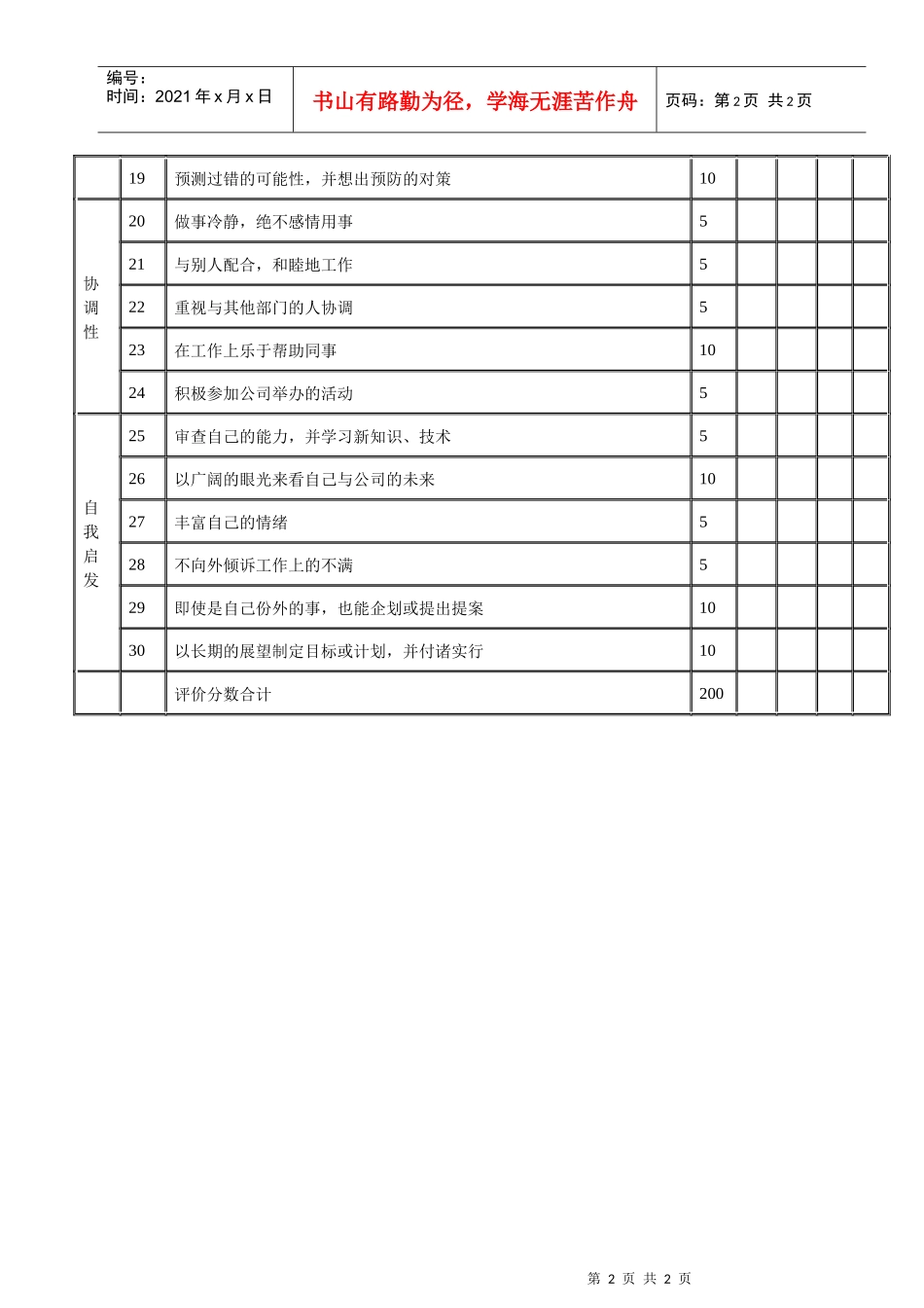 业务单位·公司职员的人事表格（A）(1)_第2页