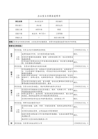 办公室职务说明书手册