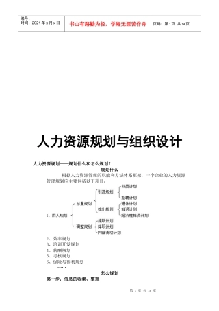 人力资源规划和组织设计论述