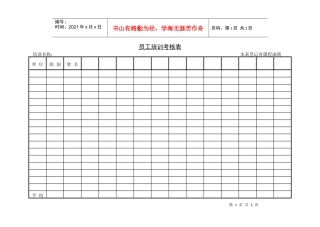人力资源-20225 员工培训考核表