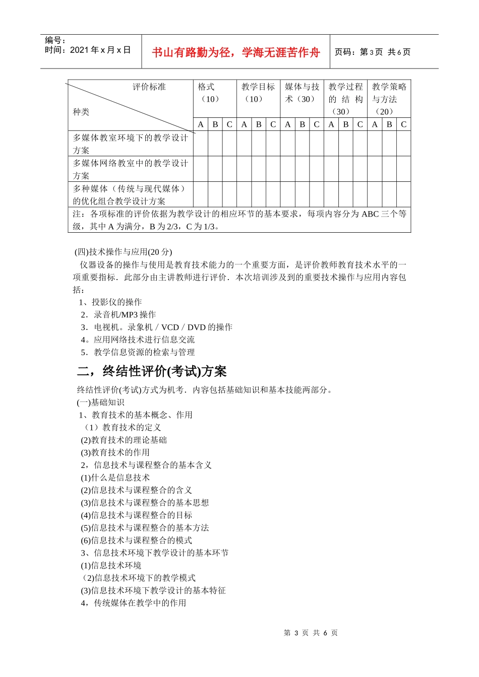 中小学教师综合教育技术应用能力考核大纲_第3页