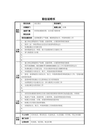 副总裁-职位说明书
