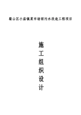 菜市场雨污水改造施工方案