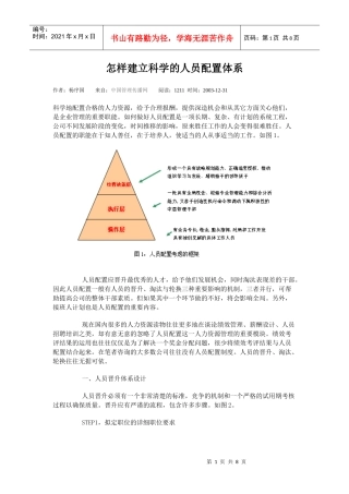 人力资源-202200怎样建立科学的人员配置体系