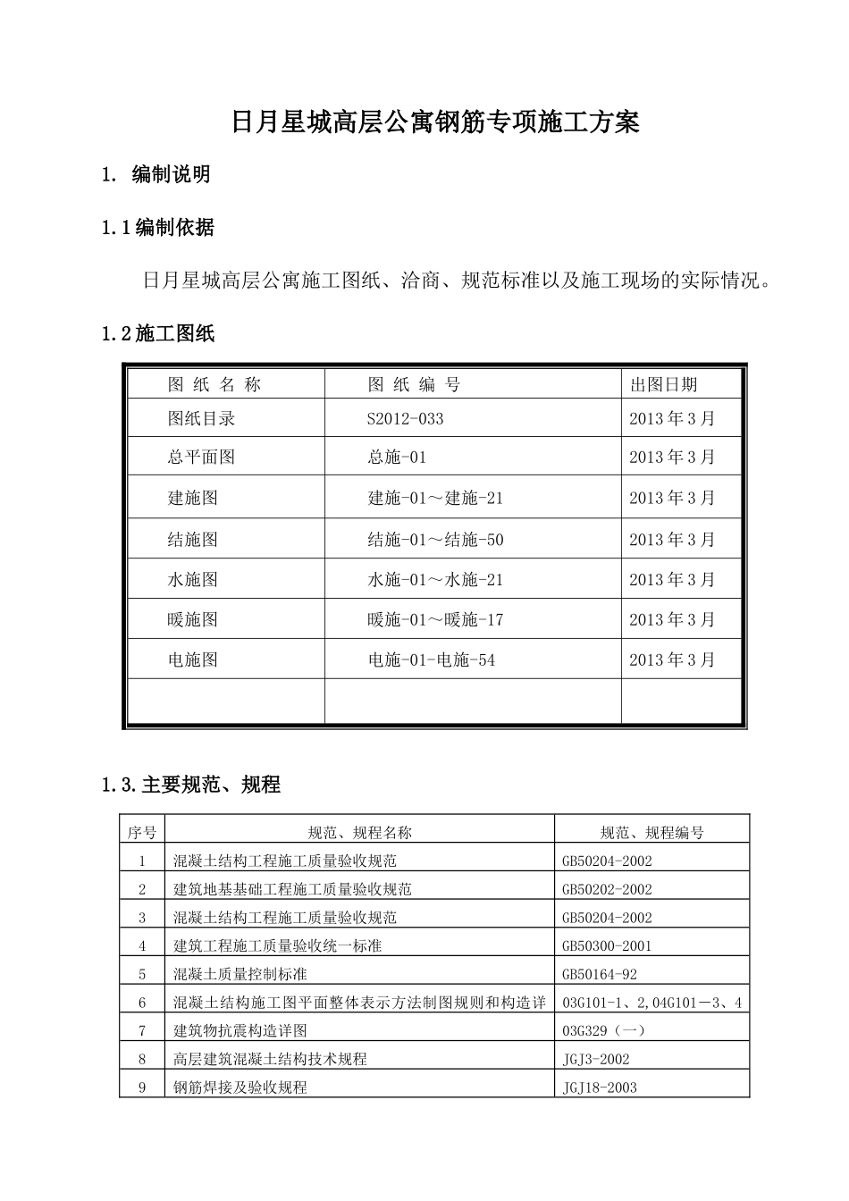高层公寓钢筋专项施工方案_第1页