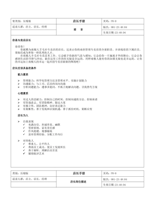 某服装品牌店店长手册