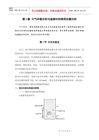 大气环境分析与监测中的常用仪器分析