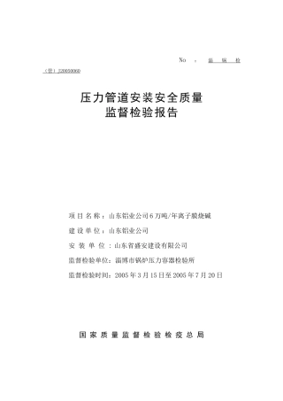 压力管道检验报告