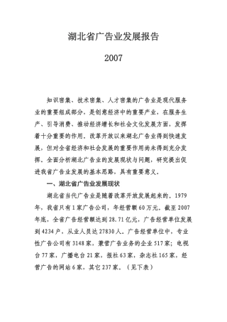 湖北省广告业发展报告