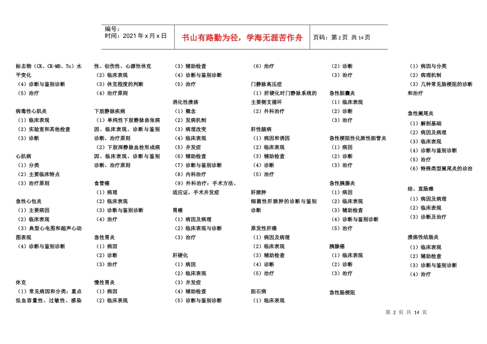 助理医师考试大纲(整理打印版)_第2页