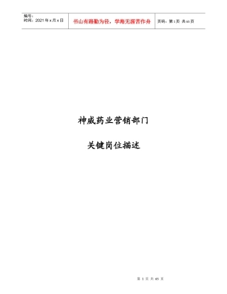 人力资源-202244 营销组织岗位描述草案