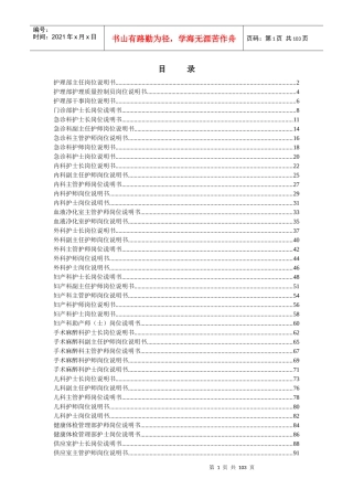 医院岗位说明书全编(护理部分)