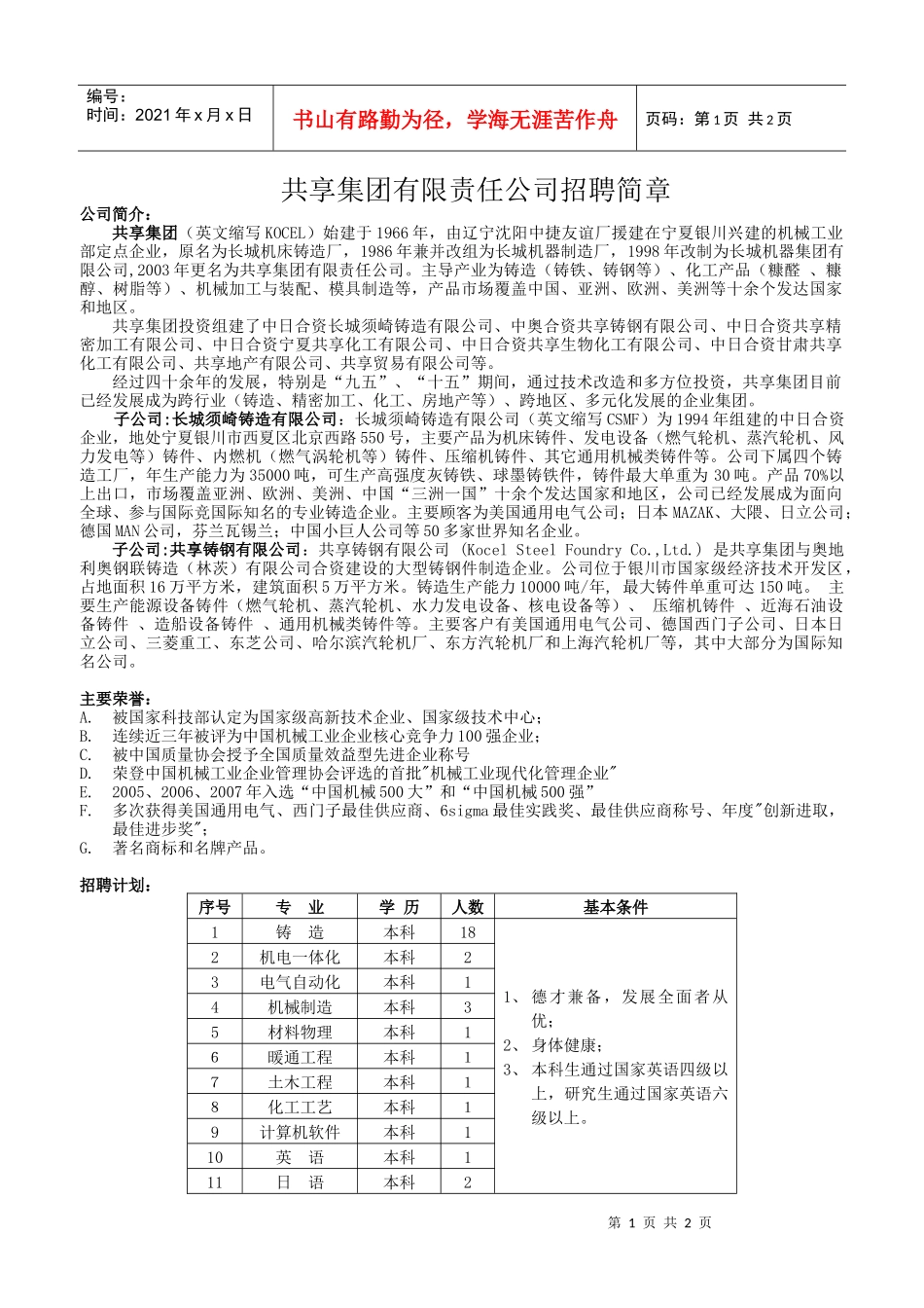 共享集团有限责任公司招聘简章_第1页