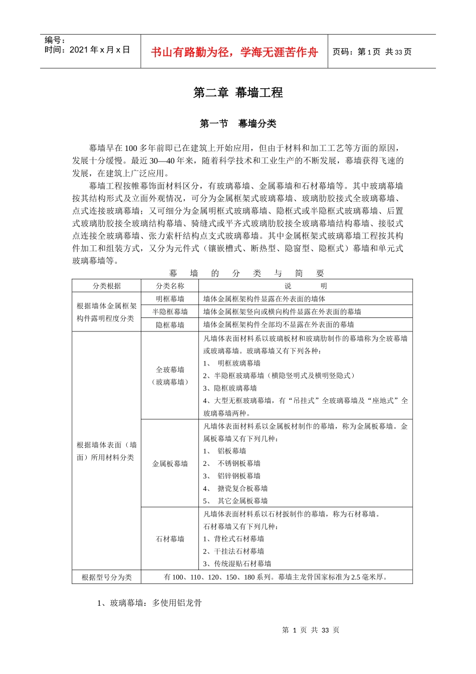 幕墙门窗专业培训知识-2_第1页