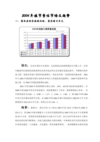 楼市整体市场及趋势分析