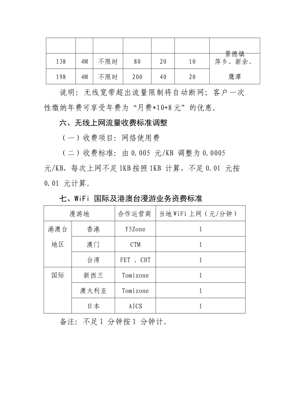 江西电信短信全能搜等业务资费方案-江西省通信管理局_第3页