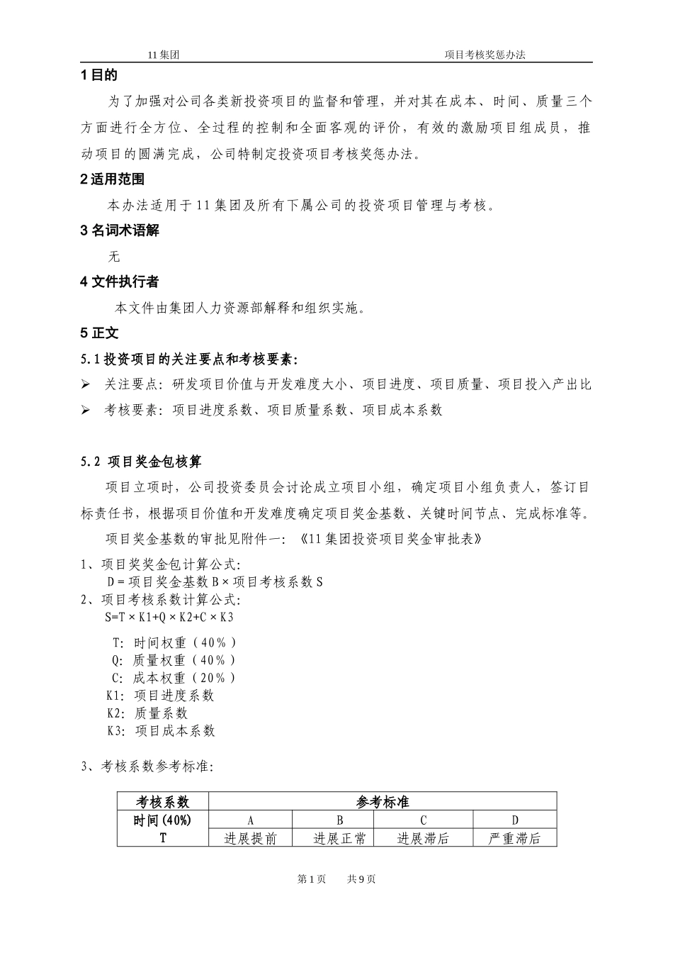 [JX069]项目考核奖惩办法_第1页