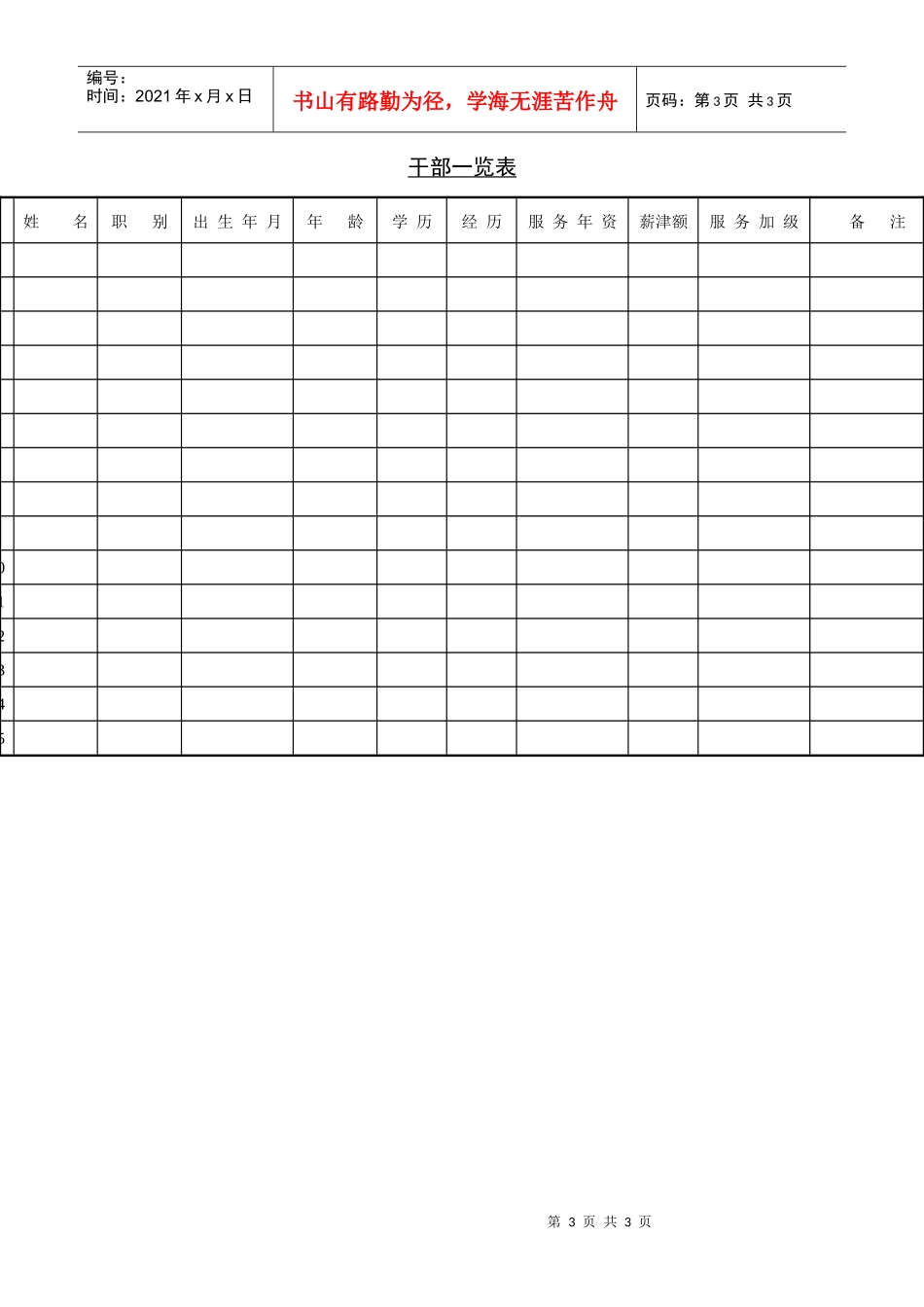 人事登记表（DOC6页）_第3页
