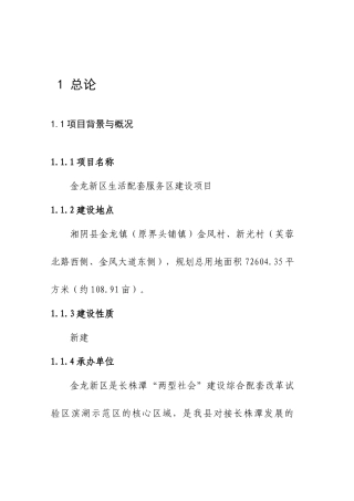 配套服务中心可行性研究报告