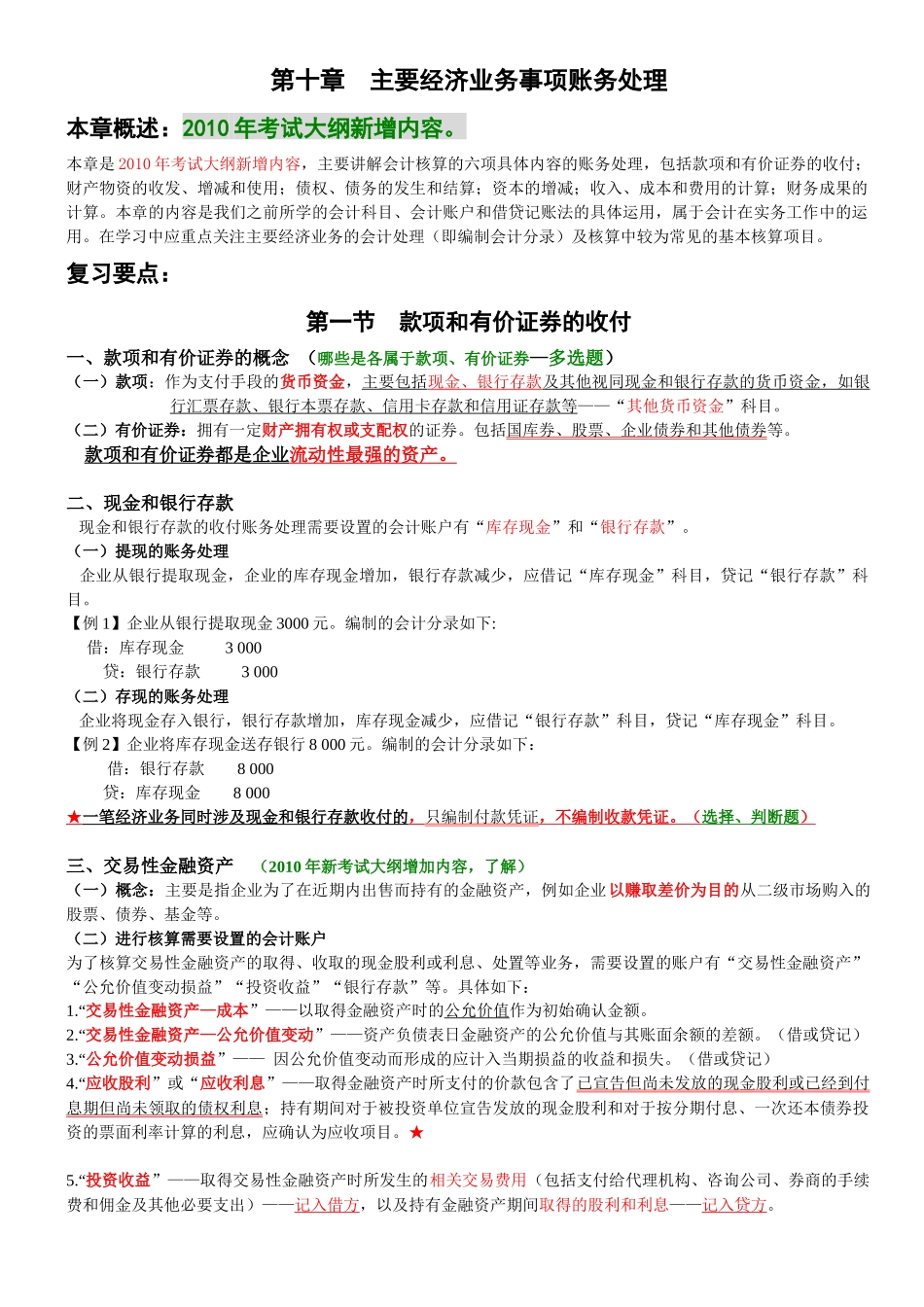 第十章 主要经济业务事项账务处理_第1页