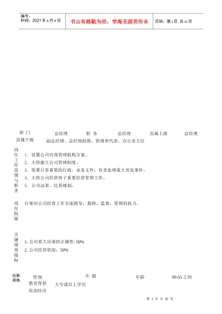 天顶岗位职责培训