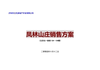 房地产行某山庄销售方案