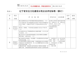 辽宁省安全文化建设示范企业评定标准(修订)