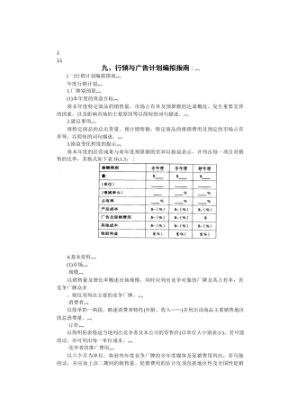 行销与广告计划编拟指导