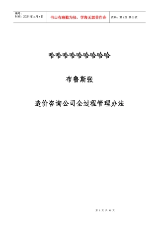 造价咨询公司全过程管理办法(DOC33页)