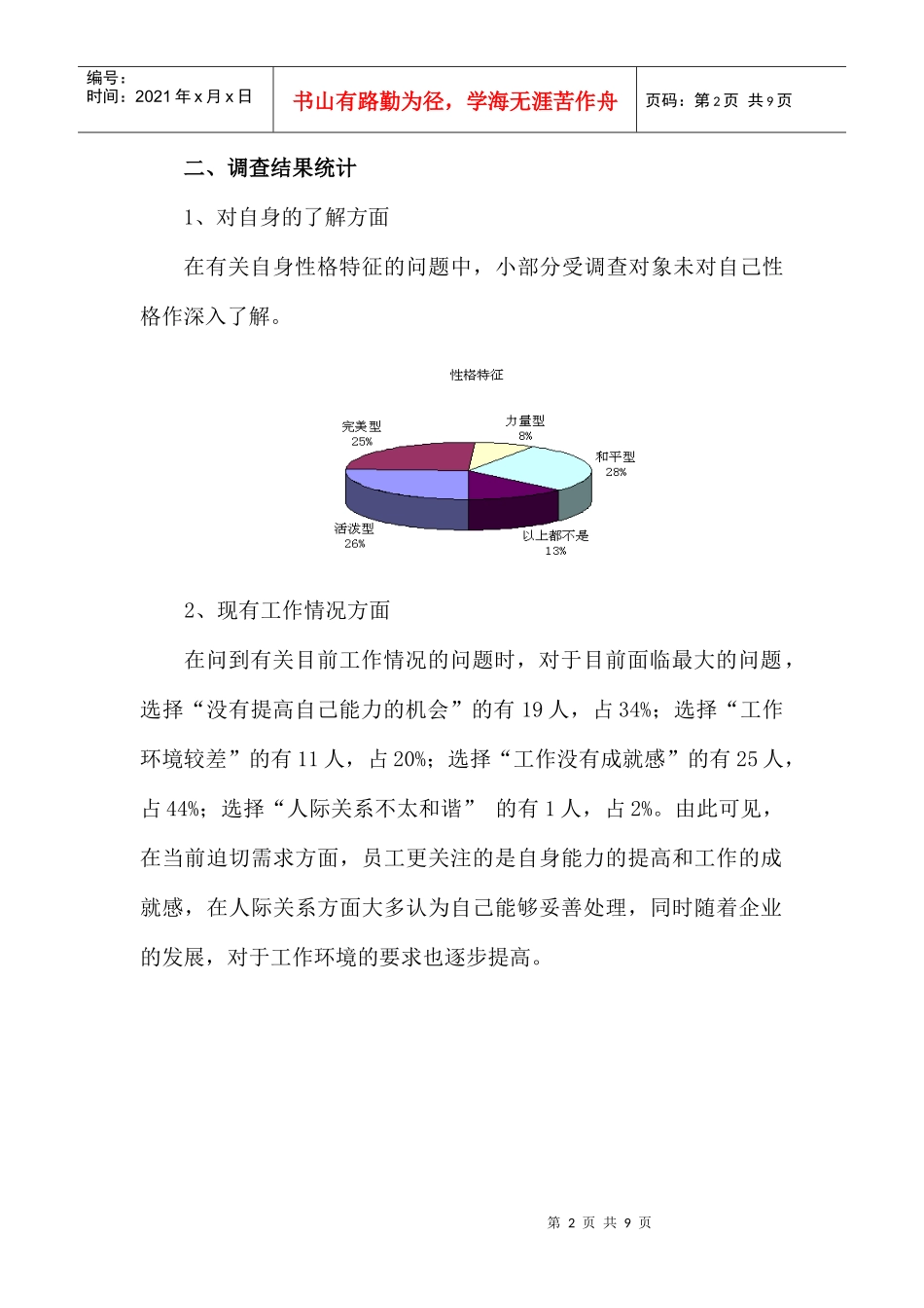 员工职业生涯规划调研统计报告_第2页