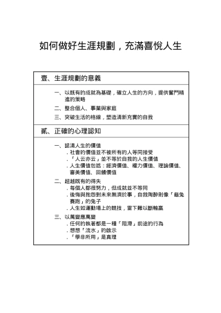 如何做好生涯规划，充满喜悦人生